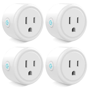 GHome Smart Mini Smart Plug, WiFi Outlet Socket Works with Alexa and Google Home, Remote Control with Timer Function, Only Supports 2.4GHz Network, No Hub Required, ETL FCC Listed (4 Pack)
